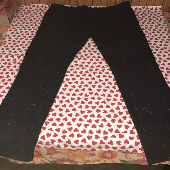 Black with blue paint spatter print evolves premium denim jeans (40) - Picture 4 of 10